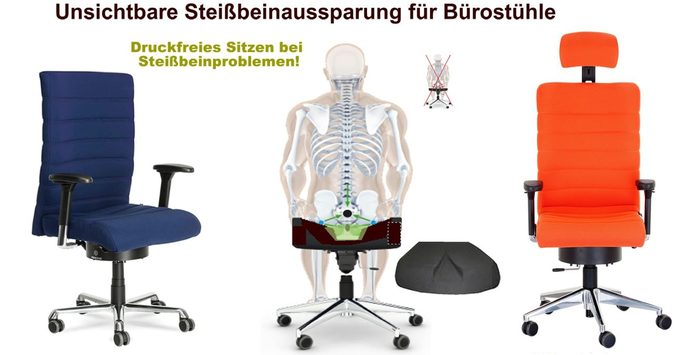 Bürostuhl mit Steißbeinaussparung – Pending Bürodrehstühle - Druckfreies Sitzen bei Steißbeinschmerzen