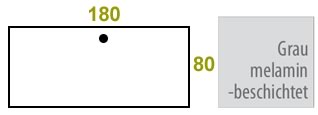 180x80 weiß Melamin