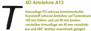 4D Armlehne R37 A13 schwarz