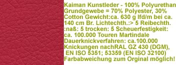 Kaiman Kunstleder KN32 rot