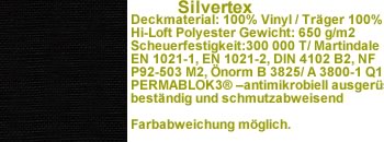 Silvertex Kunstleder schwarz 9001