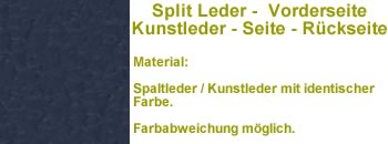 Split Leder dunkelblau SP06 nur Vorderseite / Kunstleder