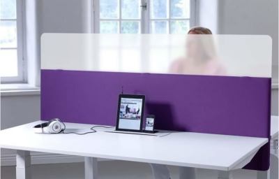Schreibtisch Akustiksichtschutzwand A30 Plexiglas