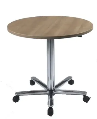 Preview: hoehenvestellbarer tisch rund auf rollen niedrig.webp