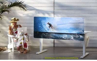 plexiglaswand mit bild fuer schreibtische