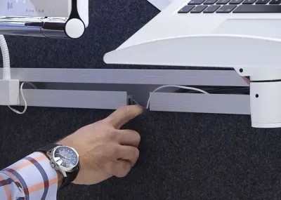 Preview: sichtschutz akustikwand mit schiene 2 ebene all in one.webp