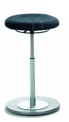 Preview: stehhilfe pendel hocker mit rundpolsterung edelstahl.webp