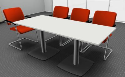 Xio Konferenztisch rechteckig mit zwei Tellerfüßen