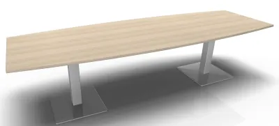 Xio Konferenztisch Bootsform mit zwei Tellerfüßen