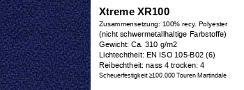 Extreme XR100 kobaltblau Stoff