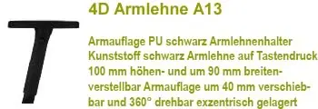 4D Armlehne R37 schwarz
