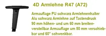4D Armlehne R47 schwarz