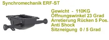 ERF Synchronm. + Sitztiefe + Sitzneigung 0/5°