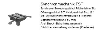 Synchronmechanik FST  mit Sitztiefenverstellung