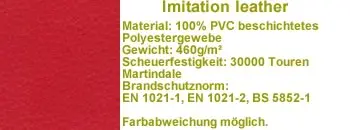 Kunstleder V79n mit Brandschutznorm rot