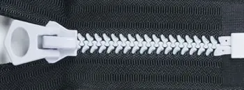 Reißverschluss weiß fishbone // Stoff schwarz 107