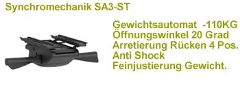 SA3 automatische Gewichtseinst.u. Sitztiefe -110KG