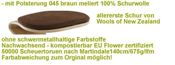 Schurwolle dunkelbraun meliert ws32045