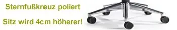 Stern Fußkreuz poliert + 4cm Höhe