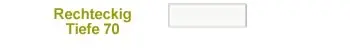 Rechteckig 70cm Tiefe bis Breite 180cm