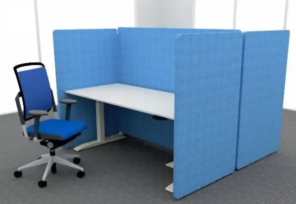 Akustik Sichtschutzwand für 2 Arbeitsplätze