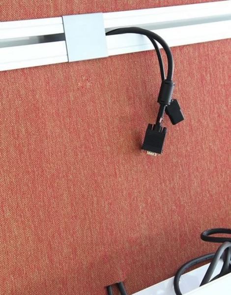 schallabsorbierende sichtschutzwand mit schiene 2 ebene fuer schreibtische all in one