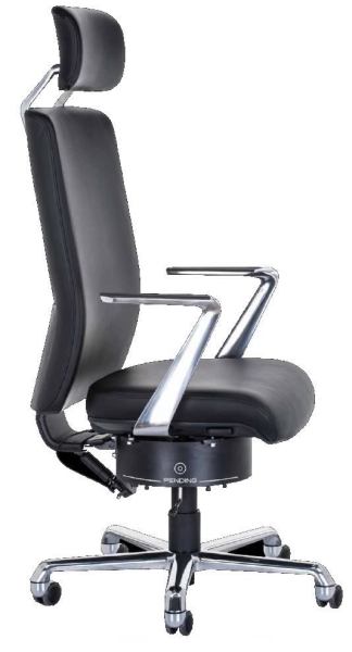 spirit pro schwarzer lederstuhl mit designarmlehne