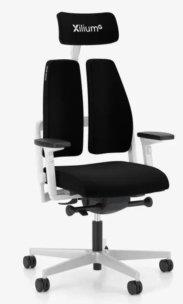 xilium duo back gaming chair black white.webp