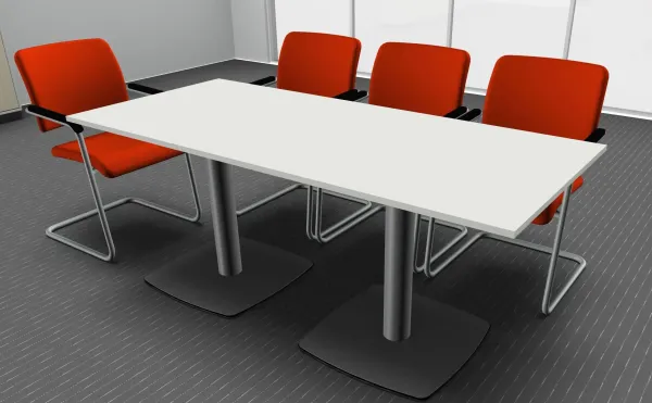 Xio Konferenztisch rechteckig mit zwei Tellerfüßen