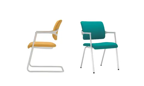 2ME Besucherstuhl mit weißem Gestell – helle Büroeinrichtung von Nowy Styl