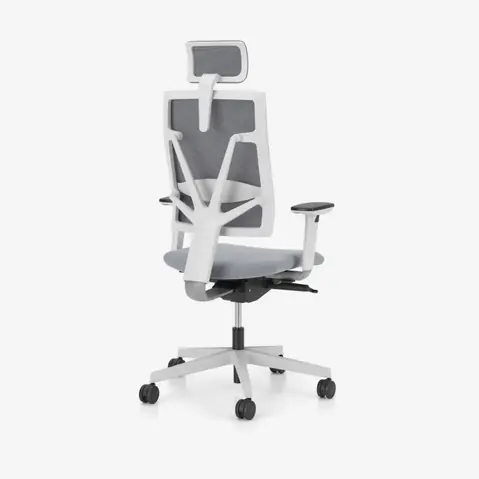 4ME Mesh Bürodrehstuhl Rückansicht 90 Grad – Netzrücken Detail