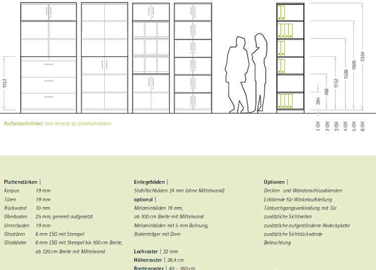 Schrankwand - Sidebaord Abmessungen