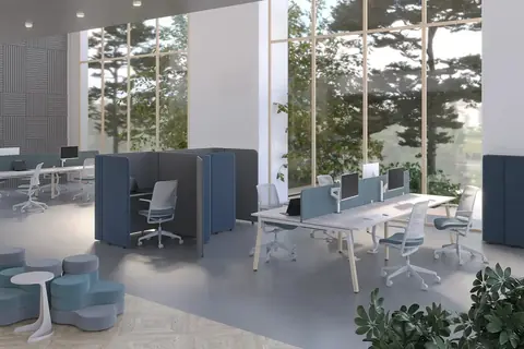 Akustikwände und Sichtschutz – Büro Open Space