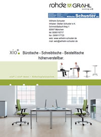 Xio Bürotisch Prospekt als PDF mit Bürotischen Schreibtischen Konferenztischen  höhenverstellbaren Schreibtischen , Beistelltischen