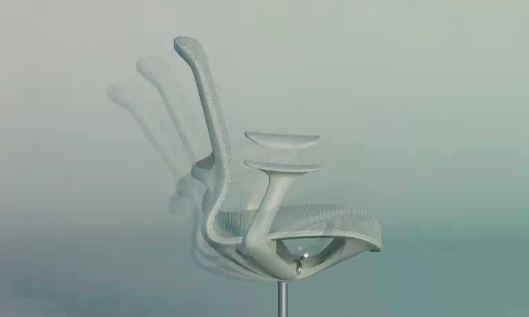 Detailansicht der Wippmechanik des Airi Bürodrehstuhls