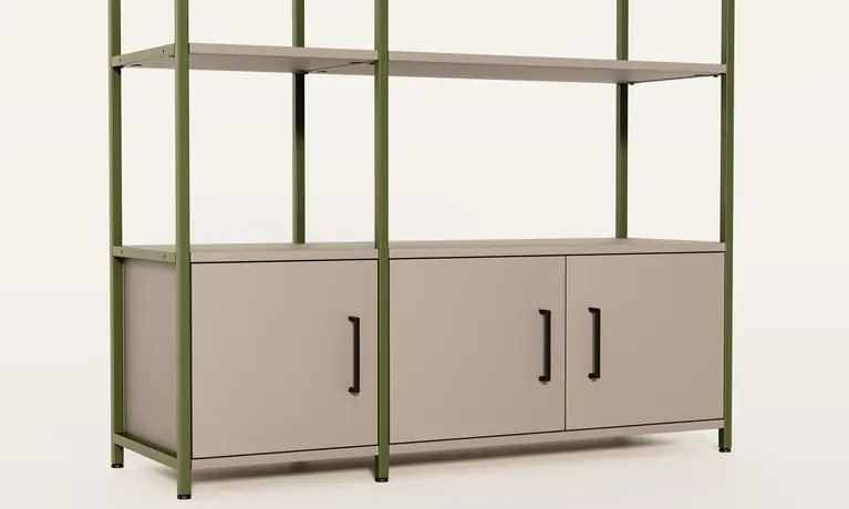 Aplo Flügeltürenschrank mit Metallgriff