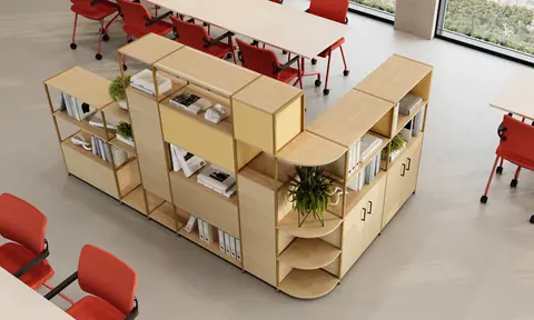 Aplo modulares Schrank- und Regalsystem von Nowy Styl als Schrankwand im Büro