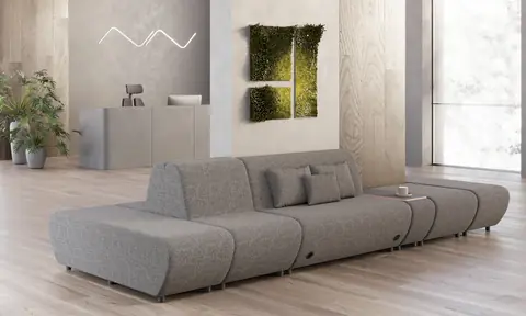 Evida modulares Sitzsystem von Nowy Styl im Empfangsbereich