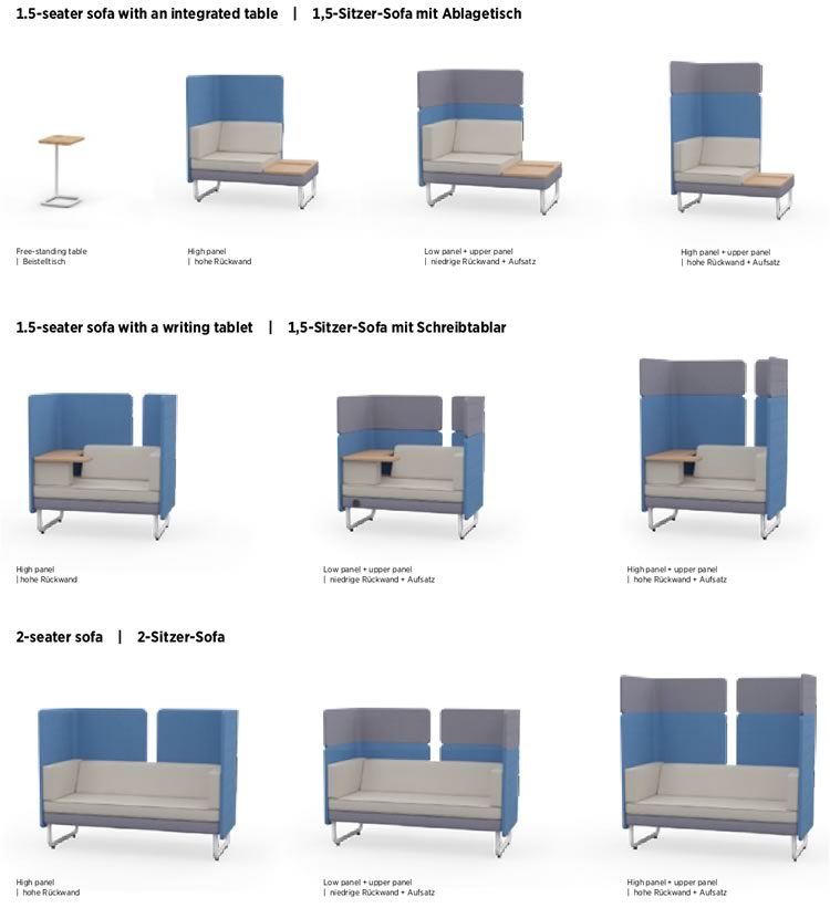 play&work sofa Konfigurationen