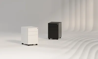 Meti Rollcontainer von Nowy Styl in Weiß und Schwarz
