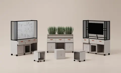 Offa Sideboard mit Whiteboard und Monitor