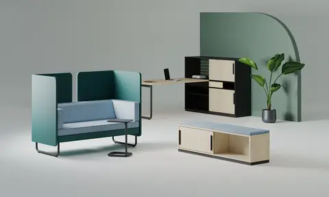 Play&Work Büromöbelsystem – Sofas, Tische und Stauraum