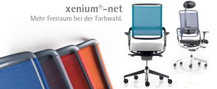 Xenium Net Bürostuhl mit 7 unterschiedlichen Netzfarben erhältlich