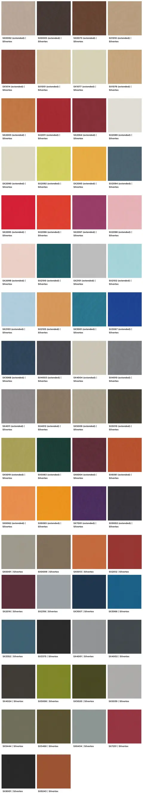Materialkarte Silvertex (SX)
