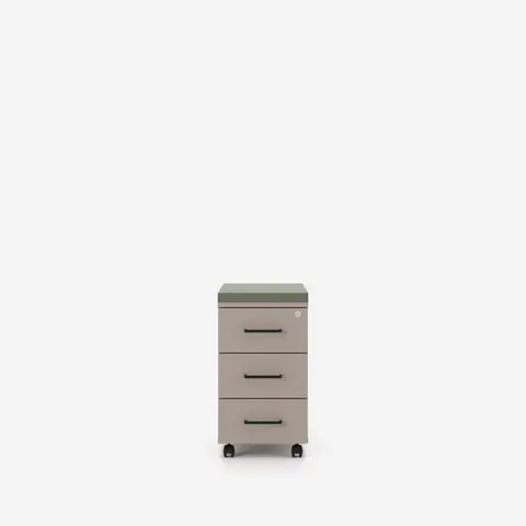 Tento 2.0 Rollcontainer Beige mit Sitzpolster Frontalansicht