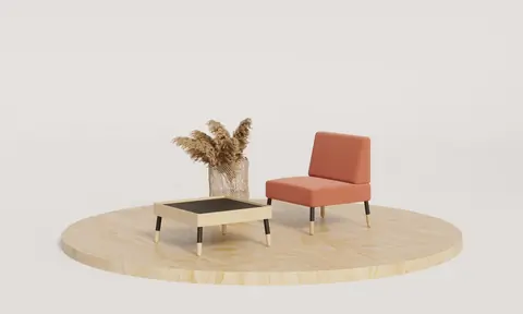 Tepee Loungesessel mit Tisch im Meetingbereich