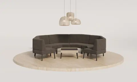 Tepee Loungecouch in Hufeisenform mit Tisch