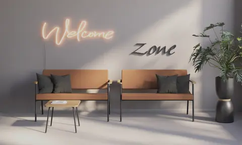 Zone Sofa mit Tisch im Empfangs- und Wartebereich